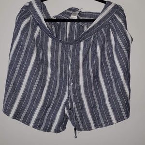 NWOT Striped Denim-Look Shorts Size 2X